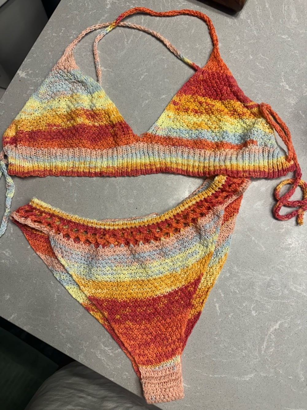 Handmade Multicolor Crochet Bikini Set